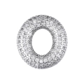 Silberner Pavé-Zirkonia-Donut-Anhänger aus 18K vergoldetem Kupfer mit Luxus-Finish - Buchstabe O