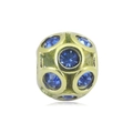 Dettaglio charm a cuore cavo in oro 18k con cristalli blu scuro per gioielli fai da te - Decorato con Strass Blu Scuro (NO.9)