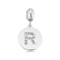 Ronde roestvrijstalen hanger met glinsterende letter R strassteentjes voor DIY halsketting - Letter R