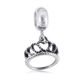 Crown-shaped heart charm pendant in 316L stainless steel with a vintage finish - Vintage Hollow Crown (36)