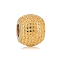 Perla a cuore cavo in acciaio inossidabile dorato 18k con superficie sferica per gioielli DIY - Perlina Puntinata Oro