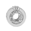 Silver crown charm pendant with sparkling cubic zirconia for DIY beaded bracelets - Crown Rim Rhinestone (20)