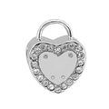 Macro shot of silver heart lock charm with pavé crystal settings and polished finish - Pave Heart Lock (26)