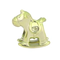 Abalorio de caballo dorado pulido con grabado de estrella para pulseras de acero - 25