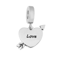 Silver heart and arrow charm with Love engraving for DIY beaded charm bracelets - Heart and Arrow (5)