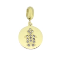 Colgante dorado con silueta de niña y cristales morados incrustados para pulseras - 31