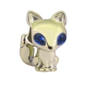 Colgante de zorro dorado con ojos de cristal azul para pulseras de acero de titanio - 23