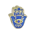 Colgante Mano de Fátima dorado con esmalte azul y ojo turco para pulseras - 13