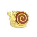 Abalorio de caracol dorado con espiral de esmalte marrón para pulseras DIY - 10