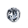 Holle S925 sterling zilveren bedelkraal met symbolische patronen voor DIY-armbanden - Hol Geometrisch Symbool Ontwerp Stijl (24 ZZ0089)