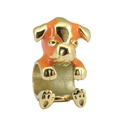 Colgante de perro dorado con esmalte naranja para pulseras DIY con diseño de bulldog - 5