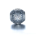 S925 sterling zilveren sneeuwvlok kraal met driehoekige patronen voor DIY armbanden - Vintage Sneeuwvlok Reliëf Geometrische Textuur Stijl (21 ZZ0033)