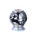 Gepolijste S925 sterling zilveren kersthert en slee bedeltje met zirkoon voor armband - Kerst Silhouette Elk Slee Emaille Stijl (22 ZZ0034)