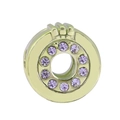 Abalorio corona O dorada con cristales lavanda para pulseras de acero inoxidable - 19