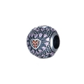 Charme de cœur en argent S925 avec cristaux violets pour bracelets DIY style rétro - Style Vintage Pierre Cœur Violette (19 ZZ0065)