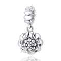 Exquisite S925 sterling silver layered flower pendant charm with a polished mirror reflection - 16 S452