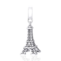 Breloque Tour Eiffel en argent sterling S925 avec texture vintage pour bracelets DIY - Tour Eiffel (3 S167)