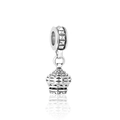 Pendentif maison en argent 925 avec texture pyramide et détails de rivets punk - Style Dôme à Pointes (15 S463)