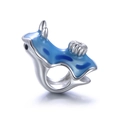 Marine life sea slug charm in silver and blue enamel for DIY bracelets - Blue Sea Slug Shape Style (18 D269)