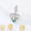 Colgante de corazón en plata de ley S925 con circonitas en degradado verde - Estilo Corazón Strass Verde Degradado (S392)