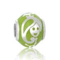 Abalorio del zodiaco Virgo de plata de ley 925 con esmalte verde para pulseras DIY - Figura de Dibujos Animados Esmalte Verde (9 D148I)