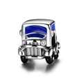 Λεπτομέρεια από ασημένιο jeep charm 925 με μπλε σμάλτο και προβολείς από ζιργκόν - Στυλ Μπλε Φορτηγό (21 D196)
