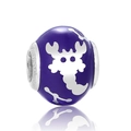 Abalorio Escorpio de plata S925 y esmalte púrpura para pulseras y joyería creativa - Patrón de Escorpio Zodiaco Púrpura (7 D148G)