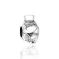 S925 sterling silver vintage chef doll charm bead for DIY bracelets and necklaces - Little Person with Chef Hat Style (2 T204)