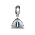 Pendentif tente en argent sterling S925 avec émail bleu pour bracelets de perles - Bâtiment à Flèche de Tente Bleue (8 S434)