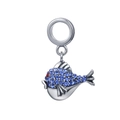 Pendentif poisson tropical en argent S925 avec cristaux bleus pour bracelets DIY - Poisson Tropical Pavé Bleu Foncé (3 S293)