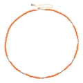 Collier en perles Miyuki colorées orange et or avec fermoir mousqueton réglable - Perles Oranges (NKS247-6)
