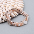 Ensemble de bracelets de perles multicouches bohème avec pierres naturelles roses et cristal - Rose