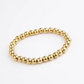 Poliertes goldenes Edelstahl-Perlenarmband in minimalistischem Rundglied-Design - Goldene Runde Perlen Stil (BC596-1)