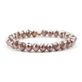 Elegantes facettiertes rosafarbenes Kristall-Perlenarmband mit glänzendem Finish für Damen - Trockenes Rosenrosa (BC275-1)