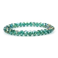 Bracciale di perle di cristallo verde scuro sfaccettato con cordino elastico lucido - Verde Scuro Iridescente (BC275-5)