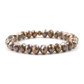 Bracciale elastico con perle sfaccettate in finitura bronzo metallico e grigio scuro - Oro Bronzato e Grigio Scuro (BC275-7)