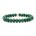 Bracciale in perle di cristallo verde sfaccettato con ciondolo geometrico dorato - Verde Foresta Vintage (BC275-15)
