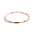 Nude-pinkfarbenes Kristallperlenarmband mit einem gebogenen goldenen Kupferrohr - Hellrosa (BC192-2)