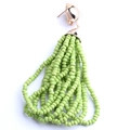 Orecchini pendenti MIYUKI con nappe verde chiaro e finiture dorate artigianali - Verde Chiaro (EA001-4)