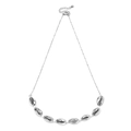 Collana minimalista in argento con sette ciondoli a conchiglia e chiusura a moschettone - Argento (NKS261-14)