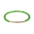 Bracelet DIY en perles de cristal vert facetté avec un tube incurvé en cuivre doré - Vert (BC192-11)