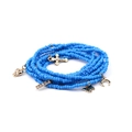 Himmelblaue Miyuki Tila Perlen mehrlagiges Armband mit goldenen Mond- und Herzanhängern - Himmelblauer Stil (BC224-1)