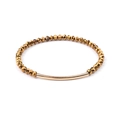Bracelet fait main en perles de cristal facettées dorées avec tube en cuivre courbé - Or (BC192-12)