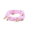 Mehrlagiges Miyuki Tila Perlenarmband in Rosa mit Totenkopf und Mond Anhängern - Rosa Stil (BC224-3)