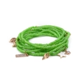 Multi-layered bright green beaded bracelet with gold leaf and star charms - Bright Green Style (BC224-12)