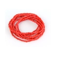 Minimalistische mehrlagige rote Miyuki Glasperlenkette mit glänzenden Perlen für Damen - Roter Stil (NK1037-1)