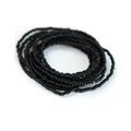 Minimalistisches schwarzes Glasperlen-Armband und lange Halskette aus Saatperlen - Schwarzer Stil (NK1037-7)