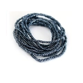 Mehrlagiges Miyuki-Perlenarmband in Dunkelblau mit glänzendem Metallic-Finish - Dunkelblauer Stil (NK1037-14)