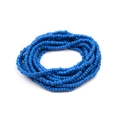 Handgefertigte königsblaue Glasperlenkette und mehrlagiges Wickelarmband - Königsblauer Stil (NK1037-21)