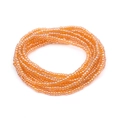Handgefertigtes mehrlagiges Miyuki-Glasperlenarmband in Bernsteinorange für Damen - Bernsteinfarbener Stil (NK1037-22)